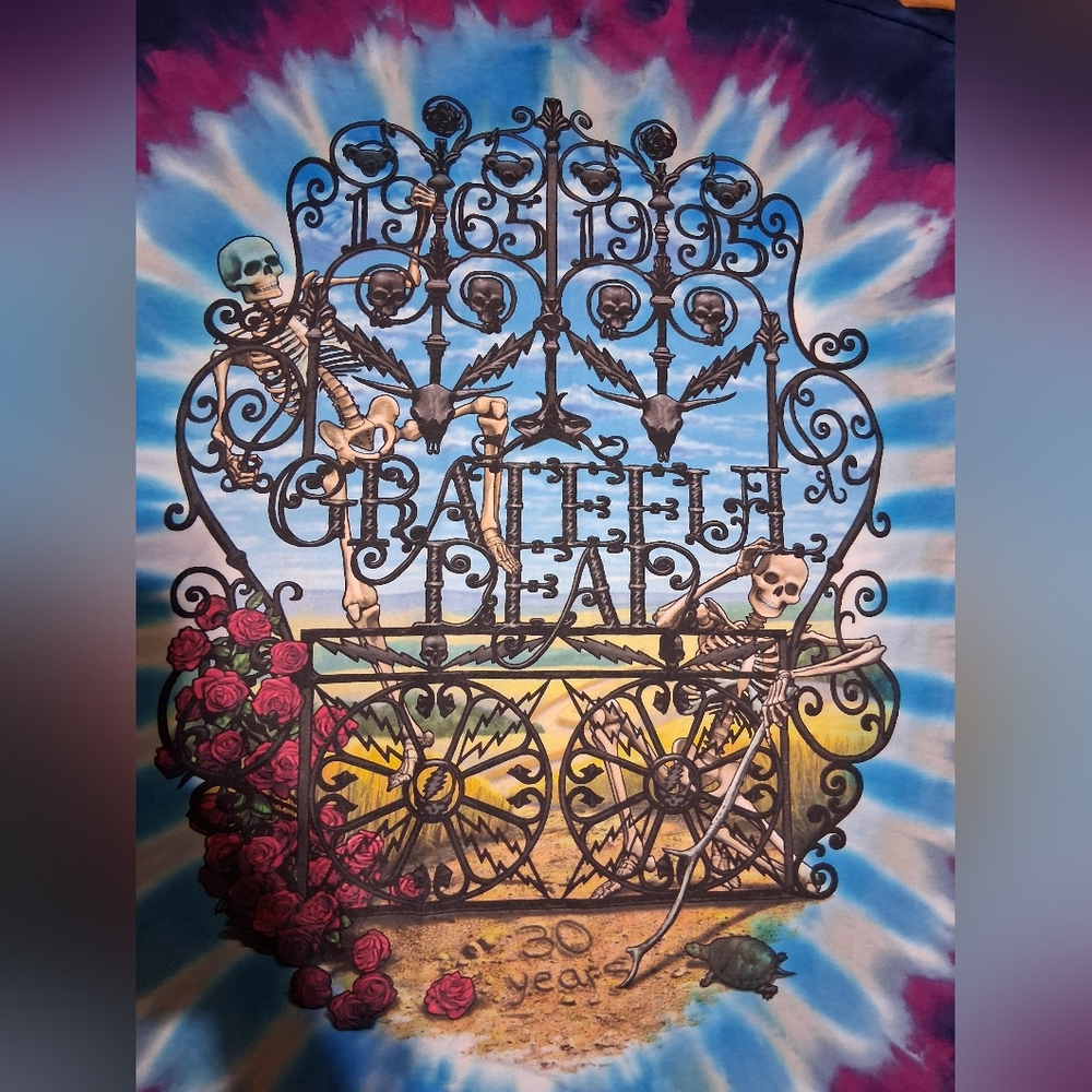 Liquid Blue Purple and Blue Tie-Dye Grateful Dead  T-Shirt Made In Usa Sz XL - Picture 9 of 12